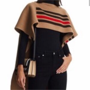 Burberry cape, beige striped